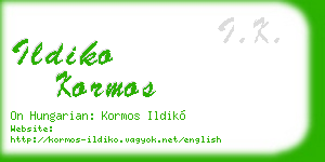 ildiko kormos business card